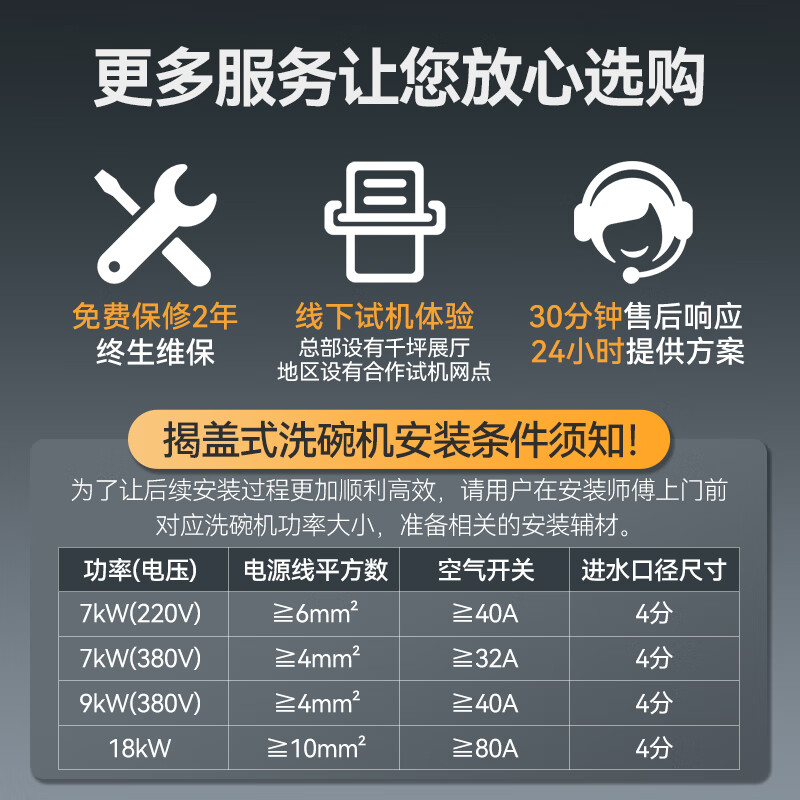 麦大厨PDX-1001JD加大容量款揭盖式洗碗机商用12kw